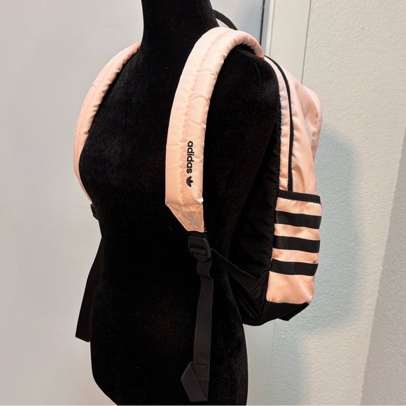 Adidas Originals Trefoil Backpack Pastel Pink/Peach School Bag Travel Streetwear - Picture 4 of 15